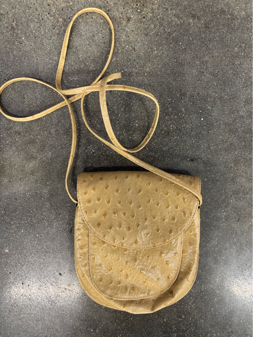 HOBO Ochre Ostrich-Embossed Crossbody Bag